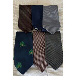 Vintage Men’s Lot Of 6 Ties Various Designers Multi Colored Silk & Polyester Tie
